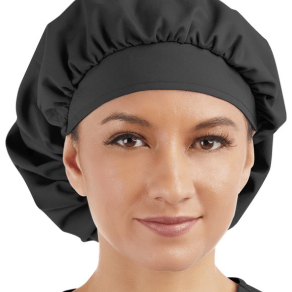 Black Professional Working Wear Cap/Hat with Simple Cool Comfortable Spandex - Picture 1 of 2